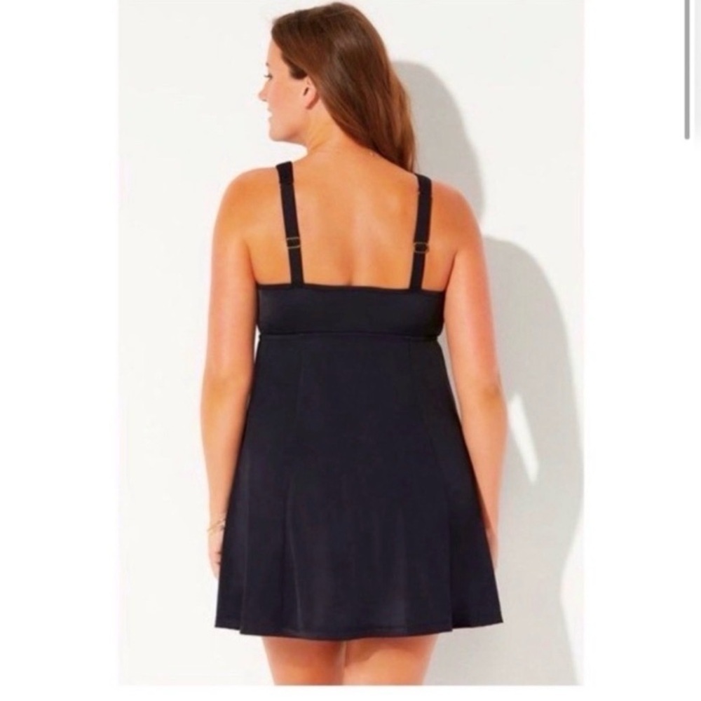 SWIMSUITS FOR ALL Black Strappy Swim Dress - Picture 5 of 8